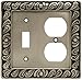 Franklin Brass 64050 Paisley Single Toggle Switch/Duplex Outlet Wall Plate / Switch Plate / Cover, Brushed Satin Pewter