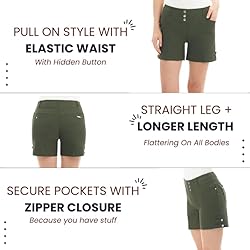 Rekucci Women’s Trendy Pull-On Shorts