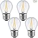 LETO G14 2W Edison Style Filament Small LED Light Bulb Candelabra Base, Dimmable ,UL Listed,25W Equivalent, Soft White 2700k ,E26 Base, led bulbs Chandelier-4 Pack