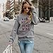Amlaiworld Junior Girl Shirt Back to School Letter Print Tops Round Neck Long Sleeve Casual Sweatshirt Pullover Graythumb 1
