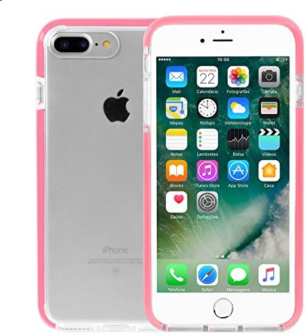 Slim Shock Proof Soft TPU+TPE Bumper Scratch Resistant Clear Case for Apple Iphone 7 Plus 2016 / Iphone 8 Plus 2017 Pink