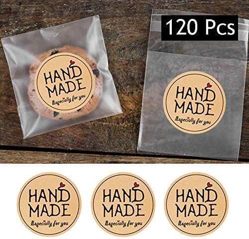 Mixed Media - ZLKAPT 120PCS Handmade Especially for You Stickers Handmade Stickers Handmade Labels Especially for You Packaging Stickers Kraft Stickers