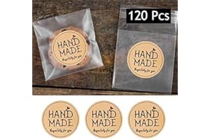 ZLKAPT 120PCS Handmade Especially for You Stickers Handmade Stickers Handmade Labels Especially for You Packaging Stickers Kraft Stickers