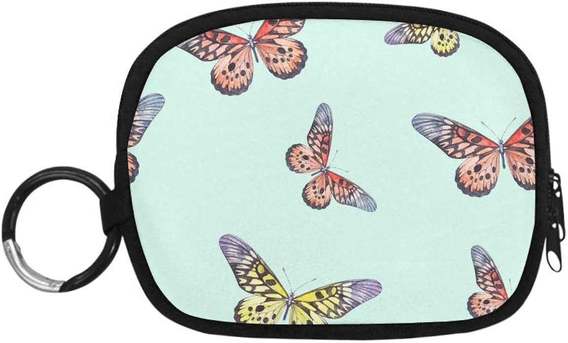 Coin Purse Mini Pouch Colorful Different Summer Butterflies