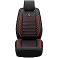 Custom Car Seat Cover for Mercedes-Benz CL CLA CLK CLS ML GL GLA GLC GLE GLK GLS SL 5-Seat Car Seat Cushion Cover Full Set Needlework PU Leather Seat Pad Protector (Black & red)