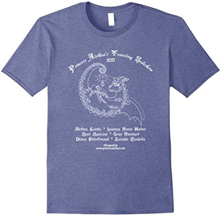 Mens Princess Alethea's Traveling Sideshow 2017 Tee (1-side) wht Large Heather Blue