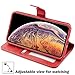 AMOVO [Upgraded] Case for iPhone Xs Max [2 in 1] iPhone Xs Max Wallet Case Detachable [Wireless Charging] [Vegan Leather] iPhone Xs Max Flip Case with Gift Box Package (XSMAX (6.5'') Red)
