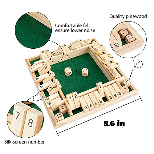 ropoda Shut The Box Dice Game Wooden (24 Players) for Kids & Adults [4