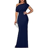 YMDUCH Women's Elegant Sleeveless Off Shoulder Bodycon Long Formal Party Evening Dress