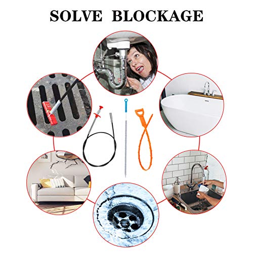 image for Sugelary Drain Snake, Drain Clog Remover Drain Snake Hair Tool Metal O