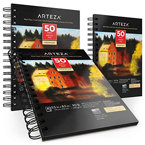 image for ARTEZA Black Sketch Pad, 5.5x8.5