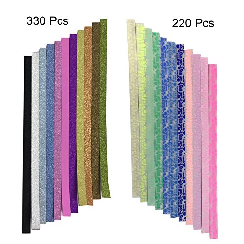 Wartoon 1900 Sheets 3 Styles 49 Colors Origami Stars Paper Double Sided and Luminous and Glitter Paper Set