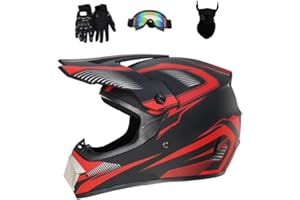 Senhill Motocross Helmet Dirt Bike Helmet Motorcycle Full Face Helmet with Gloves Goggles Mask for Unisex Adult Youth DOT/FMVSS 218 Approved