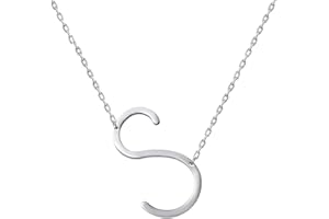 WIGERLON Stainless Steel Initial Letters Necklace for women and girls color gold and Silver from A-Z