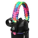 MORLA Handle for Hydro Flask,Paracord Survival Strap with Security Ring for Simple Modern and Other Wide Mouth Water Bottles. (Colorful)