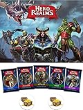 Hero Realms Card Game Bundle of Base Game and one each of the Custom Hero Decks plus Two Treasure Chest Pin Back Buttons
