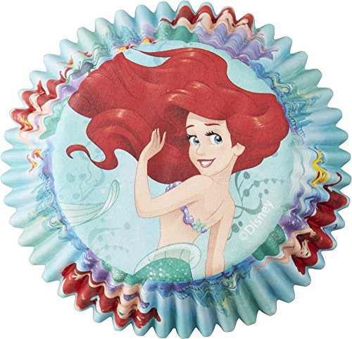 Wilton 415-5660 Disney Princess Little Mermaid Ariel 50 Count Cupcake Liners, Assorted