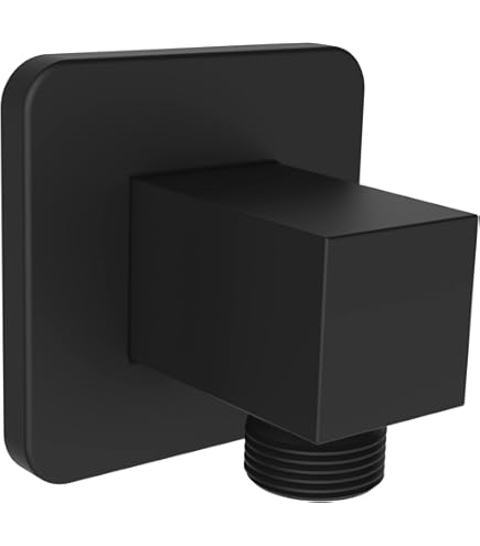Matte Black Wall Mounted Supply Elbow For Hand Shower - Solid Brass With Check Valve, 1/2" NPT