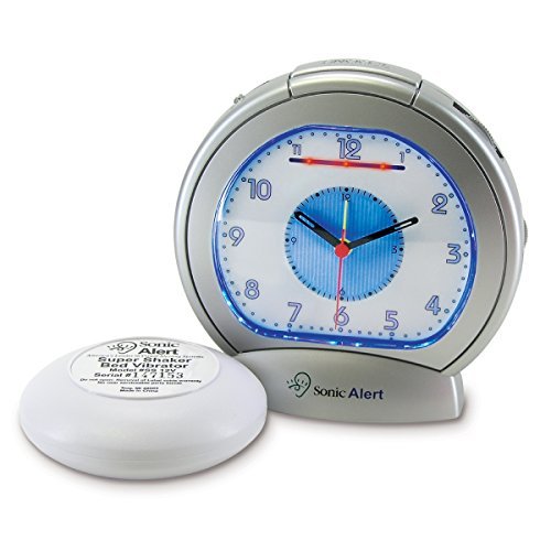 Sonic Boom EXTRA LOUD Analog Alarm Clock with Super Shake Bed Vibrating Unit, Blue Backlight Display and Adjustable Controls