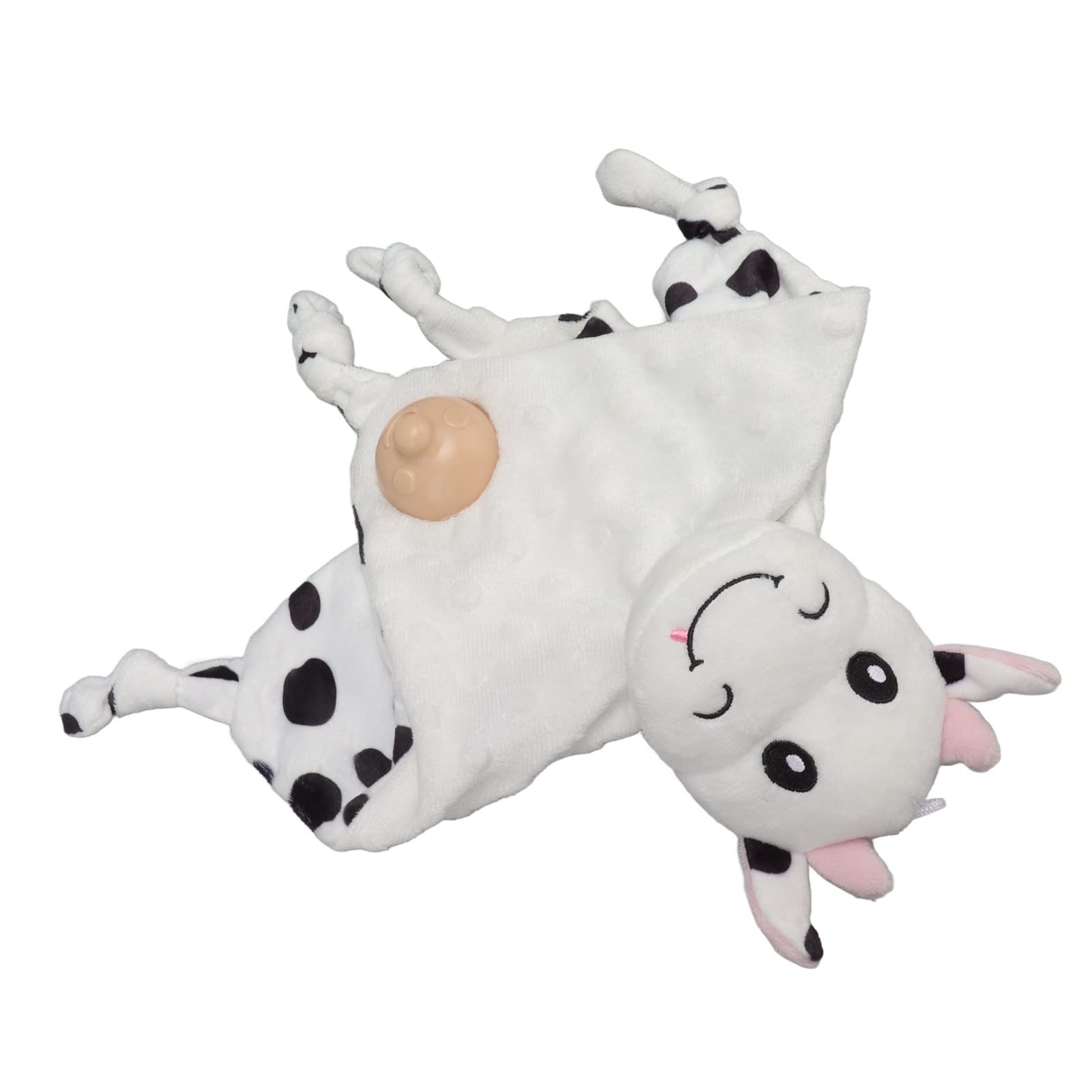 Baby Comforters, Baby Comforters Blanket, Cozy Plush Baby Security Blanket Loveys for Baby Boys and Girls, with Teething Pacifier (cow)