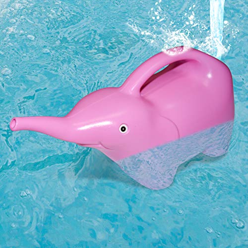 Megawodar Elephant Watering Cans (Combo Set of 2); Kids' Novelty Animal Watering Cans in Blue & Pink