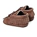 RVROVIC Baby Boys Girls Moccasins Soft Sole Tassels Prewalker Anti-Slip Shoes (S:0~6 Months, PU Dark Brown)