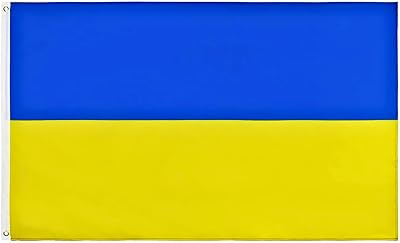 SHATCHI Ukraine Flag 5ft x 3ft Polyester with Brass Eyelets