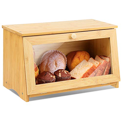 51ZsumkjAjL Leader Accessories Brotkasten Bambus Brotbehälter Lebensmittelecht Brotaufbewahrung Pflegeleicht 39X21X23Cm