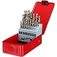 LudoPam Cobalt Metric Drill Bit Set(1mm-13mm/25pcs), M35 Jobber Length Twist Drill Bits,Straight Shank for for Hardened Metal, Stainless Steel, Cast Iron and Wood Plastic with Indexed Storage Case