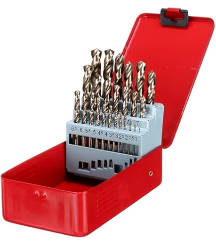 MACXCOIP 1/16" Cobalt Drill Bit Set (23-Piece) – M35 High Speed Steel For Hard Metal, Stainless Steel, Wood