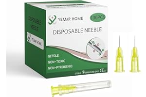 YEMAR HOME 30Ga 5/16 inch with Cap for Lab, Transfer of Liquids （100 Pack）