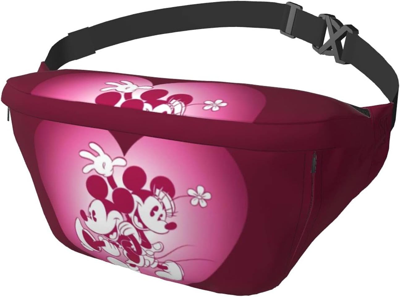 Mickey Cartoon Mouse Minnie Sport Bolsa de pecho suave y duradera multifuncional de gran capacidad con cremallera deportiva de gran capacidad