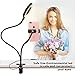 E-More Selfie Ring Light with Cell Phone Holder Stand for Live Stream Makeup, 3-Light Mode, 10-Level Brightness LED Desk Lamp, Lazy Bracket Long Arms Mobile Phone Clip Holder for iPhone/Android