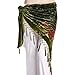 ZLTdream Women's Belly Dance Trangular Hip Scarf Grade Velvet Green