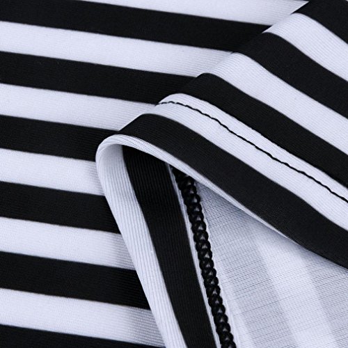 Meyerlbama Womens Bikini, Maternity Tankini Stripe Print Swimsuit Off Shouler Pregnant Suit (XL, Black)