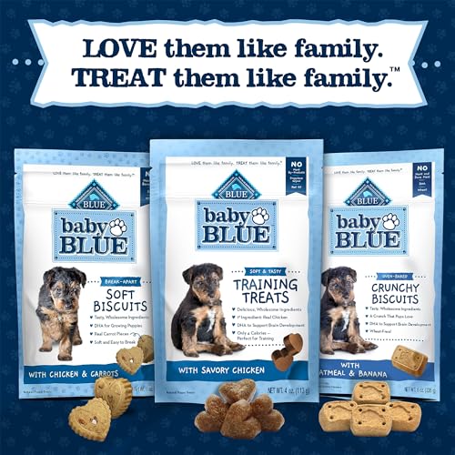 BLUE BUFFALO BABY BLUE TRAINING TREATS NATURAL PUPPY SOFT DOG TREATS, SAVORY CHICKEN 4-OZ BAG
