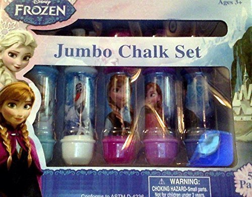 Disney Frozen 5 PC Jumbo Chalk Set Adjustable Draw and Play