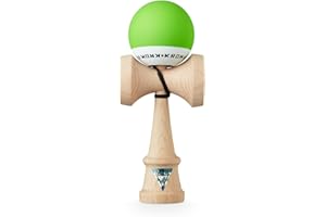 KROM - Kendama Toy POP Lime Green - High Wood Quality - Extra Strong - for Beginner and Pro - Gift Pack : Extra String + Stickers