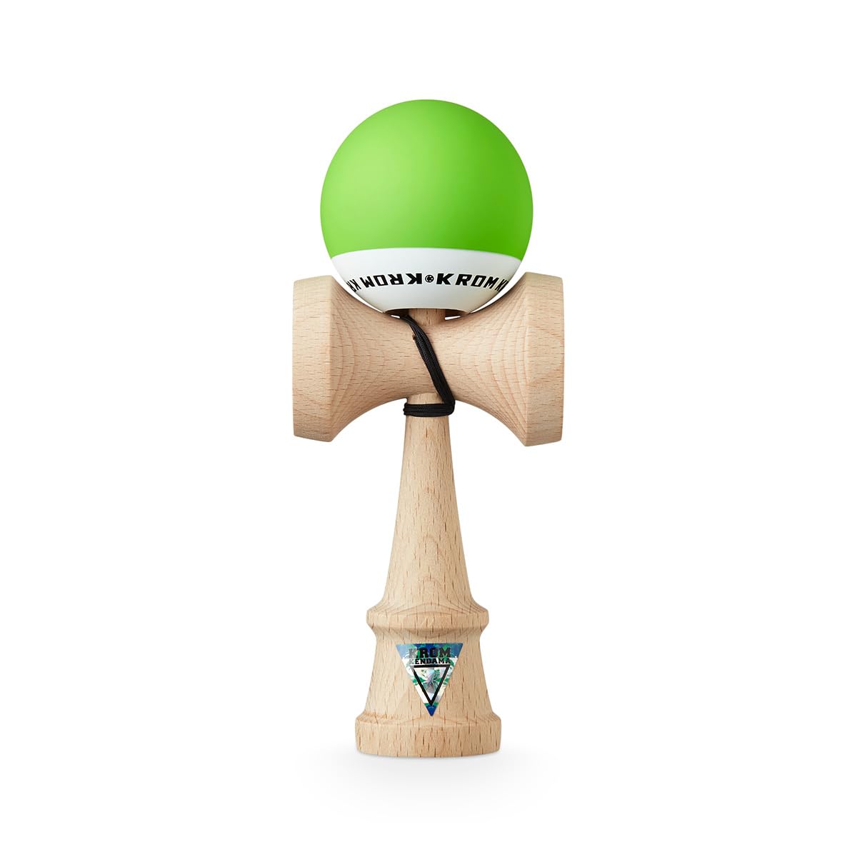 KROM - Kendama Pro Pop Light Green - Japanese Bilboquet - Wooden Toy for Adults and Children - Pack: Spare String + Free Stickers