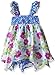 Youngland Girls' Blue Floral Chiffon Hanky Hem Fashion Dress