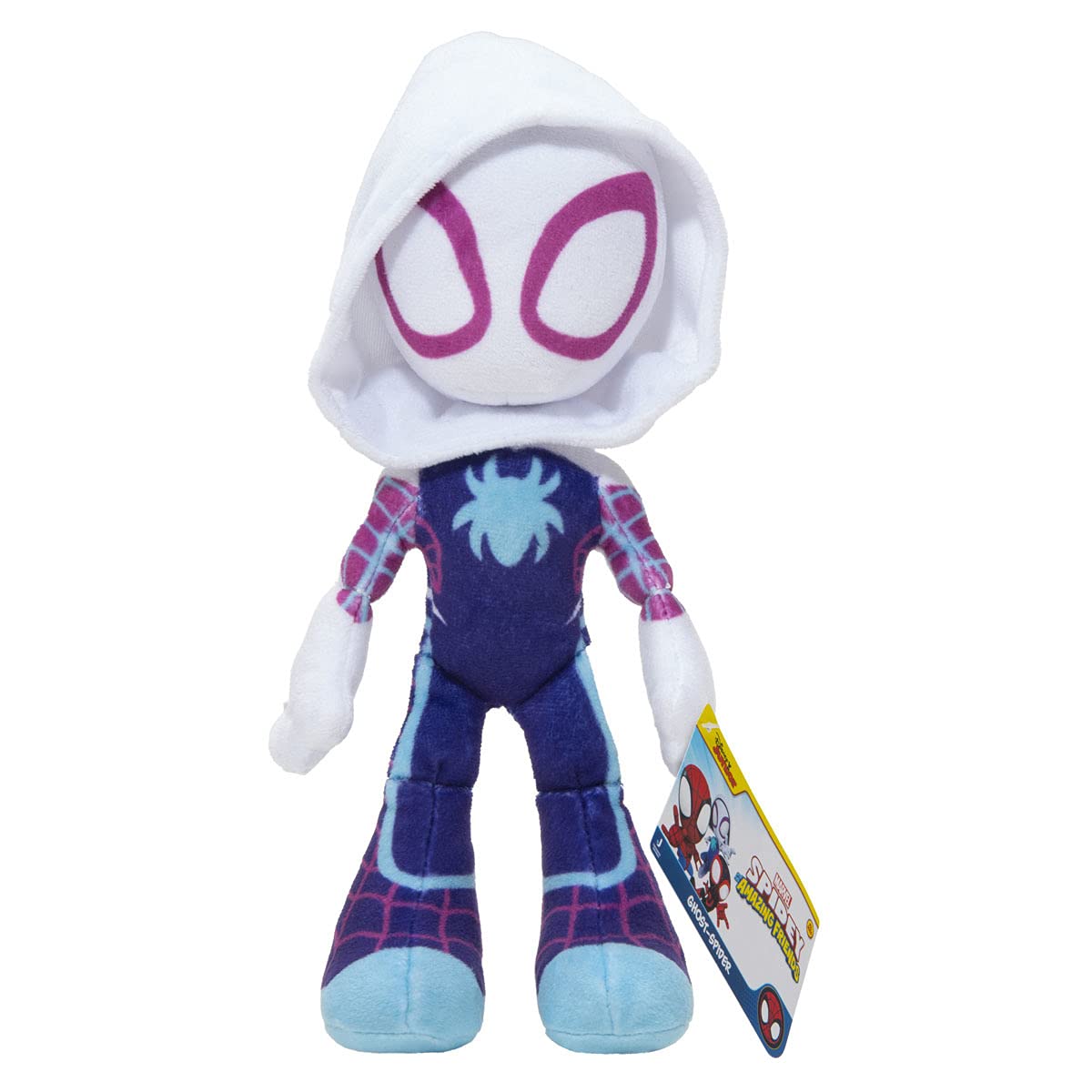 Spidey and his Amazing Friends Marvel's Little Plush 8-Inch Ghost - Kids Ages 3 and up-Toys Featuring Your Friendly Neighbourhood Spideys, Blue