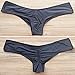 CFR Sexy Womens Ruched Butt Bikini Bottom V Cheeky T-Back Ladies Swimsuit Black,S