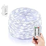 Homestarry 66 LED Mini Battery String Lights, 16 Feet, Cool White