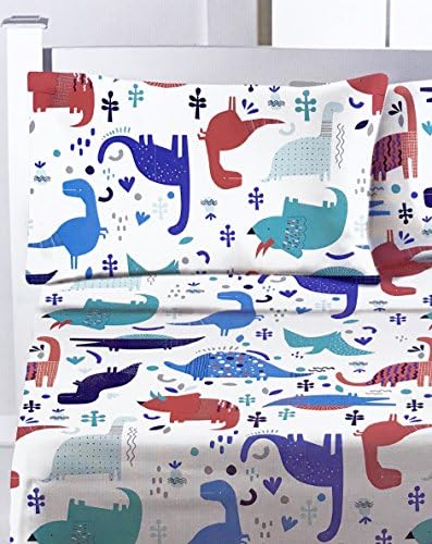 Dinosaur Dino Fun Kids Soft Flannel Sheet Set - (Twin)