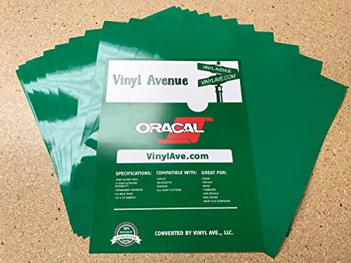 Vinyl Avenue's Oracal 651 - 12"x12", 12pack Sheets (12" x 12" - 12 Pack, Green)