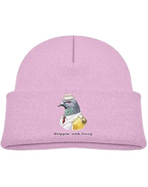 Kids Humor Drippin With SWAG Dapper Animal Dove Casual Flexible Winter Knit Hats/Ski Cap/Beanie/Skully Hat Cap