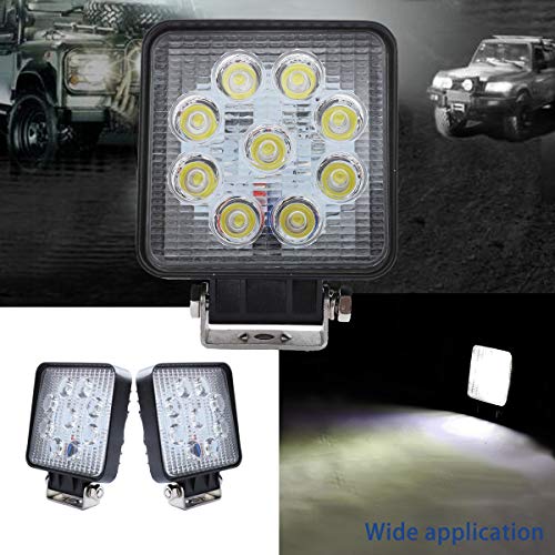 WGL 2Pcs 27W Square LED Work Light Led Light Bar Pod Lights High Power Epistar LEDs Vehicle Off-road Driving Light Fog lamp Spot Led lights for Boat SUV ATV 4WD - Thumbnail 6