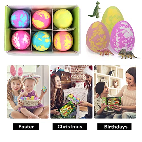 Huge Bath Bombs for Kids with Surprise Inside Dinosaur Eggs Toys 6 XXL