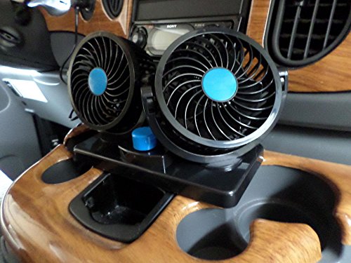 ETONG Car Electric Fan Vehicle Fan Car Auto Cooling Air Fan 2-Speed Rotatable 12V Ventilation Dashboard Electric Car Fans Summer Cooling Air Circulator