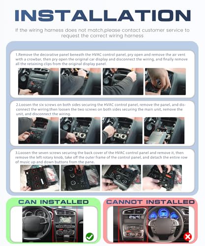 6G+128G 8 Core Android Car Radio for Citroën C4 DS4 C4L 2013-2017, 10 Inch Screen Car Radio co Carplay Android Car Wireless FM/RDS/EQ/DSP WiFi GPS Bluetooth 360° Panoramic Rear View Camera
